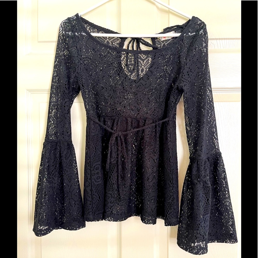 OLSENBOYE black lace top - Picture 1 of 7